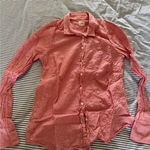 J. Crew Pink Striped Shirt